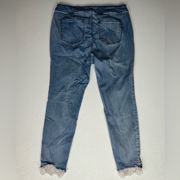 Lane Bryant Light Wash Flex Magic Waist Band High Rise Lace Jegging Size 16 - Picture 9 of 10